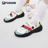 FILA FUSION官方潮牌斐乐女鞋潮流凉鞋轻便凉鞋玛丽珍凉鞋 雪白/港灰绿-SH 36.5