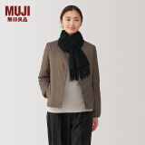 无印良品（MUJI）羊毛编织 围巾 围脖 保暖 女式 冬季 DD0IOA4A 黑色 35*164cm