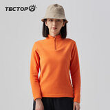 探拓（TECTOP）抓绒衣女户外防风保暖立领柔软舒适  46ZR 亮橙色 2XL