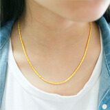 千影黄金项链女款9999足金素链真金链子素金小金鱼结婚首饰妈妈款按克 重7.47-7.7g(含工费20)