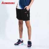 川崎（KAWASAKI）羽毛球服短裤男女中性款速干薄款运动裤Q3681 黑色 XL