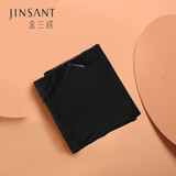 金三塔女式内裤100%桑蚕丝中腰蕾丝性感三角裤真丝内裤女 清黑 1条 S