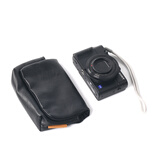 一叶兰 轻便卡片机相机包适用佳能G9X理光GR索尼ZV1黑卡RX100系列松下LX数码皮革收纳包 雅黑色