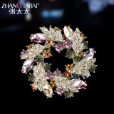张太太胸针圆形大衣胸扣女简约开衫别针扣固定胸花衣服配饰品 香槟色