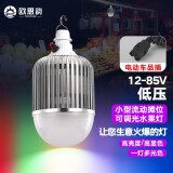 欧思韵新款12V24V36V生鲜水果灯led照明灯电瓶车摆摊夜市调光调色水果灯 80W灯泡款12-85V品字头+3米线