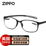 ZIPPO美国大框柔韧老花镜超轻进口材料不易折防蓝光眼镜男女 350度
