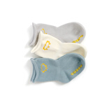 小萌兔婴儿袜子春夏薄款纯棉新生儿松口船袜宝宝袜地板袜不勒脚防滑防掉 B组：男款三双装 M码（适合脚长10-12CM）6-18个月