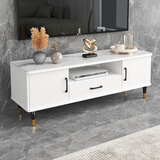 沐瑾宁 电视柜组合现代简约家用小户型客厅可伸缩落地机柜地柜 月牙白140cm电视柜