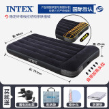 INTEX充气床垫家用加厚气垫床三人便携折叠冲气床户外垫折叠床打地铺 【99cm宽-床】+蓄电泵