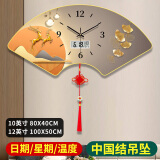 泽禧万年历钟表挂钟客厅2025新款夜光轻奢简约现代电子时钟餐厅表挂墙 SK05福禄双全（日历+吊坠） 7英寸30*60cm