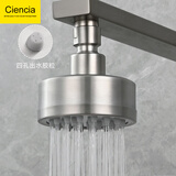 科德林（Ciencia） 304不锈钢拉丝增压小顶喷浴室宾馆淋浴莲蓬头可拆洗顶喷花洒 9号 拉丝小号4孔硅胶80mm