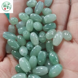 晶屿 天然A货翡翠散珠 玉珠子白油青 DIY饰品手链项链配件米粒路路通 精选7*5浅绿色/一颗价