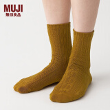 无印良品 MUJI 女式 合脚直角 缆绳袜 袜子 DAJ13C1A 暗黄色 23-25cm/36-40码