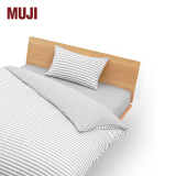 MUJI 棉天竺 被套 床上用品 被罩单件被单纯棉全棉 混浅灰色×混浅灰色条纹 双人用 200×230cm用