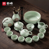 豪峰2025新款整套汝窑茶具套装家用开片可养汝瓷泡茶壶茶杯送伴手礼物