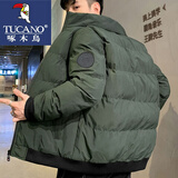 啄木鸟立领棉衣男士装秋冬季外套潮流棉服潮牌袄子保暖青年上衣服 军绿色 3XL