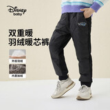 迪士尼（DISNEY）童装男女童羽绒长裤梭织耐磨白鸭绒蓬松裤子23冬DB341ME16黑140