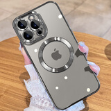 爵士驼【自带镜头膜】适用苹果15ProMax手机壳iphone15新款磁吸magsafe无线充电 苹果15promax【钛金灰】强力磁吸+镜头膜+膜