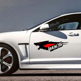 驱派 汽车狼头HKS贴纸 车门侧门贴 狼贴纸车贴划痕遮挡前后保险杠车贴 黑+红30cm（一对）