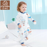 七彩博士婴儿睡袋春夏款宝宝睡衣薄款防踢被神器棉儿童睡袍裙连体衣四季 长袖梦幻鲸语（纯棉） 110cm 【推荐身高100-110CM】