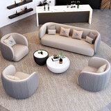 本卿办公室沙发简约北欧商务会客接待休息意式现代茶几沙发组合轻奢 配套抱枕一对