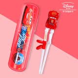 迪士尼（Disney）儿童筷子训练筷3-6岁学习筷6岁一12岁宝宝家用练习筷勺子餐具专用 汽车总动员+收纳盒