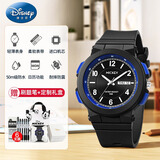 迪士尼（Disney）学生手表男初中生高中儿童12-16岁青少年中考考试专用手表机械 蓝色【双日历-静音无声】