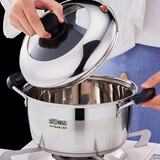 顺达（SND） 304不锈钢组合盖复底美式汤锅 明火电磁炉通用 22cm