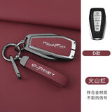 绅创吉利钥匙套缤越星越L/S博越L星瑞帝豪远景X3/6豪越缤瑞博瑞包扣壳 吉利-D款-双面皮-火山红