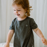 nest designs婴儿连体衣短袖爬服和尚春夏新生儿宝宝包屁衣 炭笔灰 90cm （建议80-92cm）