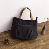 宝芙丽（BAOFULI)轻奢ck风新款帆布包女日韩水饺包女式时尚手提布包布艺包小布包女包 黑色