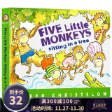 英文原版绘本 五只小猴子系列 Five Little Monkeys Sitting in a Tree 纸板书 廖彩杏书单推荐 儿童启蒙图画故事绘本