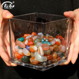 寿禾 玻璃瓶水培植物桌面盆栽加厚透明插花瓶 12*12cm方形水培玻璃瓶