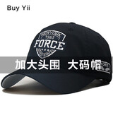 BuyYii大头围帽子男夏季潮大号加大棒球帽大脸大头鸭舌帽秋冬大码遮阳帽 YSM-34盾标/黑色白标 XL 加大头围(60-65cm)可调节