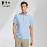 雅戈尔（YOUNGOR）短袖POLO衫男翻领扁机领长绒棉棉弹POLO衫新品 VSPC533060ICA浅蓝 2XL