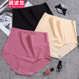 碧波龙 大码胖妹妹高腰收腹无痕内裤女冰丝一片式胖mm加肥加大200斤 浅紫+粉红+浅蓝 2XL