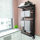 卡迪欧（KADIYO）电热毛巾架碳纤维发热杀菌烘干架卫生间浴室智能电加热浴巾置物架 90*46cm明暗通用右出线|触屏+APP|黑 已接入米家APP-除湿抑菌|包安装