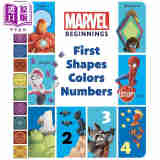 漫威起源 启蒙情景 Marvel Beginnings First Shapes Colors Numbers 英文原版 亲子绘本 低幼读物 迪士尼纸板书