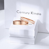 CENTURY& KINDLE满天星戒指女简约素圈戒指男潮流个性情侣戒指一对戒子刻字闭口 【玫色】素+满（备注圈号） 一对【备注圈号和颜色】