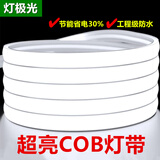 灯极光cob灯带LED超亮高压220v户外防水家用客厅吊顶自粘吊顶工程软灯条 白光(20米装)超亮COB灯带+1插头