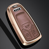 迪加伦新款 奥迪A4L钥匙包 真皮 Q5L A5 RS4 Q7 汽车钥匙扣套壳 B咖金