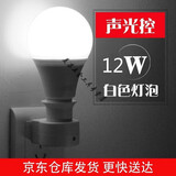 新款LED声控小夜灯插座式插电灯带开关壁灯插座插头卧室楼道床头喂奶起夜拍拍灯声控节能插电感应灯 声控灯座 + 12W白光LED灯泡