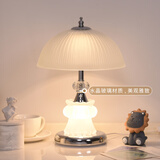 优丽美家2025新款北欧轻奢水晶台灯卧室床头灯温馨时尚结婚高级感主卧柜灯 【磨砂银-充电款】触摸开关