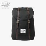 Herschel Retreat 赫行 19L大号双肩包 黑色/菊苣咖啡（侧边开拉链款）