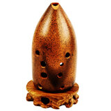 馮氏陶塤十孔双腔红陶埙专业笔筒演奏埙初学者入门埙成人自学吹奏乐器古埙 G调红陶