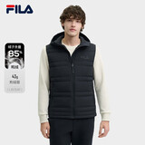 FILA 斐乐官方男士羽绒马甲2025冬时尚休闲基础保暖连帽上衣