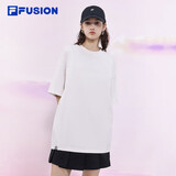 FILA FUSION斐乐潮牌情侣款短袖夏季字母印花宽松上衣T恤男女同款