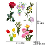 芸舒韵玻璃贴纸客厅墙面瑕疵遮挡防水贴花自粘花朵瓷砖遮丑贴画装饰贴 百花C款 中