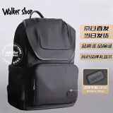 Walker Shop【品牌精选】双肩包男防泼水尼龙出差大容量旅行书包背包男 典雅黑【礼盒装/京仓速发/次日达】 31cm*17cm*44cm