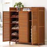 丝竹阁鞋柜新款鞋架带柜门储物柜入户门口家用网红实木楼道门外简易窄 3门6层【加厚加固 抢完下架】